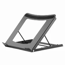 Soporte Para Laptop Manhattan Ajustable Para Laptops Y Tabletas, Negro, Acero, 25.4 Cm (10