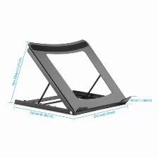 Soporte Para Laptop Manhattan Ajustable Para Laptops Y Tabletas, Negro, Acero, 25.4 Cm (10