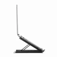 Soporte Para Laptop Manhattan Ajustable Para Laptops Y Tabletas, Negro, Acero, 25.4 Cm (10