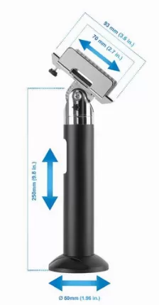 Soporte Manhattan Terminal, Escritorio, Negro, Plata