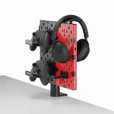 Soporte Manhattan Control De Juegos, Auriculares, Escritorio, Negro, Rojo