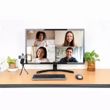 Camara Web Manhattan, 4mp, 30fps, Rotacion 360, Usb, Microfono, Negro