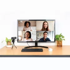 Camara Web Manhattan, Full Hd, 30fps, Rotacion 360, Usb, Microfono, Negro