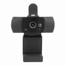 Camara Web Manhattan, Full Hd, 30fps, Rotacion 360, Usb, Microfono, Negro