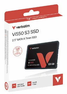 Unidad De Estado Solido Verbatim Vi550 S3 128gb, 2.5 Pulg, Serial Ata Iii 6 Gbit/s, Lectura 560 Mb/s, Escritura 430 Mb/s