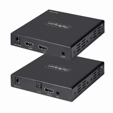Extensor Startech.com Transmisor Y Receptor Av, 3840 X 2160, 2hdmi, Hasta 70 M, Negro