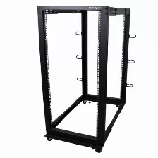 Rack Startech.com Tipo Rack O Bastidor Independiente, Capacidad Del Rack 25u, 4 Postes, Acero, Peso Max. 544.3 Kg, Color Negro, Incluye Tuercas Si