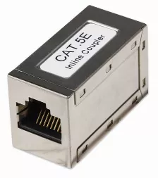 Conector Intellinet Cople Rj45-rj45 Cat5e Modular Metalico Utp Ftp Rj-45, Color Plata, Categoría Cat5e, Blindaje De Cable F/utp (ftp), Material Metal, Certificación Eia/tia, Ul