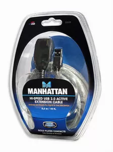 Cable Usb 2.0 Manhattan , 5 Metros, Macho A Hembra, Plata, (519779)