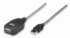 Cable Usb 2.0 Manhattan , 5 Metros, Macho A Hembra, Plata, (519779)
