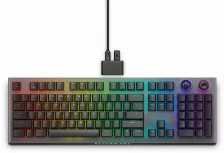 Teclado Alienware Aw920k Inglés De Ee.uu. , Inalámbrico Y Alámbrico, Usb + Rf Wireless + Bluetooth, Interruptor Mecánico, Led Rgb, Gris