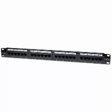 Panel De Parcheo Intellinet 520959, 24 Puertos, Cat 6, Montable En Rack, Negro