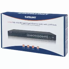 Switch Intellinet Gestionado, Rj-45 24, Gigabit Ethernet (10/100/1000), Negro