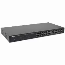 Switch Intellinet Gestionado, Rj-45 24, Gigabit Ethernet (10/100/1000), Negro