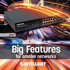 Switch Intellinet 561167 Gestionado, Rj-45 8, Gigabit Ethernet (10/100/1000), Negro