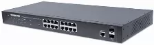 Switch Intellinet Gestionado, L2+, Rj-45 16, Gigabit Ethernet (10/100/1000), (poe +) 16, 1u, Negro