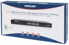 Switch Intellinet Gestionado, L2+, Rj-45 16, Gigabit Ethernet (10/100/1000), (poe +) 16, 1u, Negro