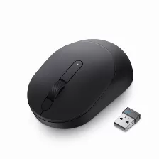 Mouse Dell Ms3320w Optico, 3 Botones, 1600 Dpi, Interfaz Rf Inalambrico, Bluetooth, Bateria Aa, Color Negro