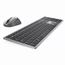 Kit Teclado Y Mouse Dell Inalámbrico, 1600 Dpi, Gris, Titanio