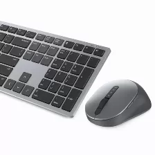 Kit Teclado Y Mouse Dell Inalámbrico, 1600 Dpi, Gris, Titanio