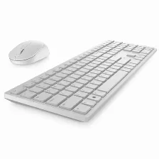 Teclado Inalámbrico Dell Español, Tamaño Completo (100%), Teclado Numérico, Blanco