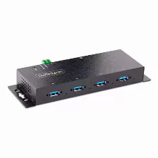 Hub Startech.com 5g4aindnp-usb-a-hub Interfaz Usb 3.2 Gen 1 (3.1 Gen 1) Type-b, 4 Usb A 3.1, Acero, Cantidad De Puertos 4, Longitud De Cable 1.8 M, Velocidad 5000 Mbit/s, Color Negro