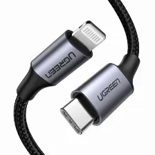 Cable Ugreen, Usb-c-lightning, 1 Metro, Negro