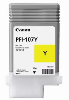 Tanque De Tinta Canon Pfi-107y Amarillo (6708b001) 130ml, Impresoras Ipf670,680,685 Y Ipf770,780,785 Original