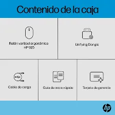 Mouse Hp Mouse Vertical Ergonómico 925 6 Botones, 4000 Dpi, Rf Inalámbrico + Bluetooth, 10 M, Negro