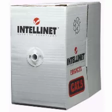 Bobina De Cable De Red Intellinet Cat6 Utp 305 Metros, Solida, Calibre 23 Awg, Color Gris