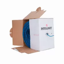 Bobina De Cable De Red Intellinet Utp Cat6, Cca, 305 M, Solida, Calibre 23 Awg, Color Azul