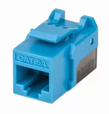 Jack Keystone Intellinet Cat 6a, Azul Con Negro, 772334