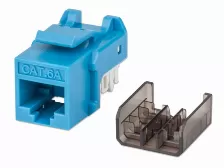 Jack Keystone Intellinet Cat 6a, Azul Con Negro, 772334
