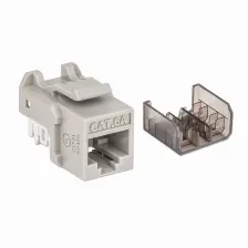 Jack Keystone Intellinet Cat 6a, Gris Con Negro, 772341