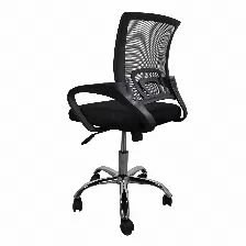 Silla De Oficina Modamob, Modelo Everest, Respaldo De Malla, Reposabrazos, Piston De Gas C3 120kg, Base Metalica Con 5 Ruedas, Color Negro