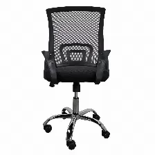 Silla De Oficina Modamob, Modelo Everest, Respaldo De Malla, Reposabrazos, Piston De Gas C3 120kg, Base Metalica Con 5 Ruedas, Color Negro