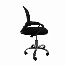 Silla De Oficina Modamob, Modelo Everest, Respaldo De Malla, Reposabrazos, Piston De Gas C3 120kg, Base Metalica Con 5 Ruedas, Color Negro