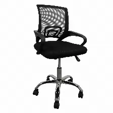 Silla De Oficina Modamob, Modelo Everest, Respaldo De Malla, Reposabrazos, Piston De Gas C3 120kg, Base Metalica Con 5 Ruedas, Color Negro