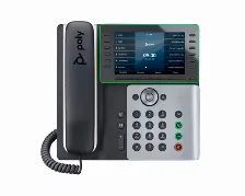 Teléfono Ip Hp Poly Terminal Con Conexión Por Cable, Poe, 12 Líneas, Negro