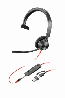 Audífonos Hp Poly Diadema, Alámbrico, 3.5 Mm, Usb, Negro