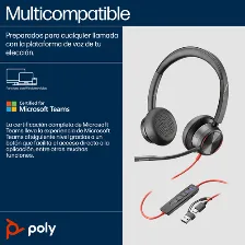 Diadema Hp Poly 8x223aa Bw 8225/ Alambrica Binaural Conexion Usb-c Usb-a Cancelacion Activa De Ruido Control Para Llamadas Color Negro Naranja