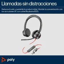 Audífonos Hp Poly Diadema, Alámbrico, Usb, Negro
