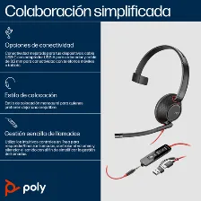 Audífonos Poly Auriculares Monoaurales Usb-a Blackwire 5210 Diadema, Alámbrico, 3.5 Mm, Usb, Negro