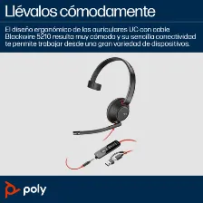 Audífonos Poly Auriculares Monoaurales Usb-a Blackwire 5210 Diadema, Alámbrico, 3.5 Mm, Usb, Negro