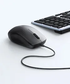 Mouse Optico Ugreen, 3 Botones, 1200 Dpi, Alambrico, Usb-a, Negro