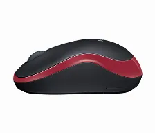 Mouse Logitech M185, Inalambrico, Receptor Usb 2.0, Negro/rojo