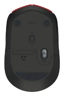 Mouse Logitech M170, Rf Inalambrico, Ambidextro, Pc/mac Mini Receptor Usb 2.0, Color Rojo/negro, Bateia Aa