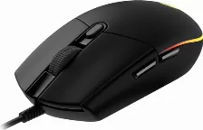 Mouse Gaming Optico Logitech G203 Lightsync, 8000 Dpi, 6 Botones, Spectro Rgb, Usb 2.0, Negro