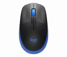 Mouse Optico Inalambrico Logitech M190 Negro Con Azul, Ambidiestro, 1000 Dpi, 3 Botones