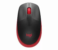 Mouse Optico Inalambrico Logitech M190 Negro Con Rojo, Ambidiestro, 1000 Dpi, 3 Botones